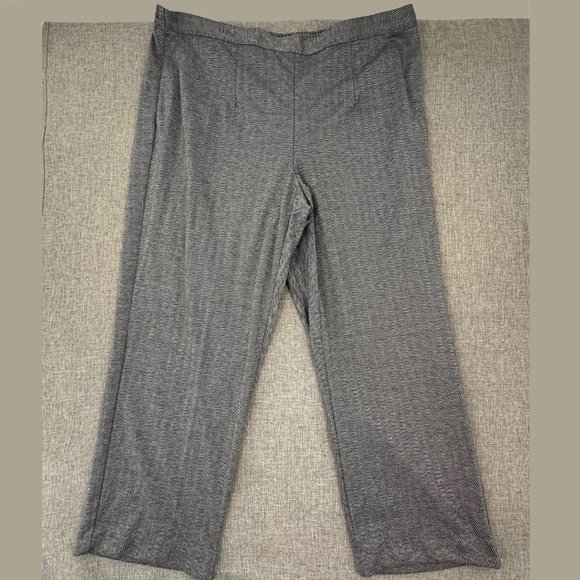 New! Womens Alfred Dunner Empire State Pants Herringbone Pull-On Straight Leg 1X - Picture 2 of 13